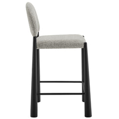 Hayley Upholstered Fabric Counter Stools Set of 2 by Modway - Black Camel