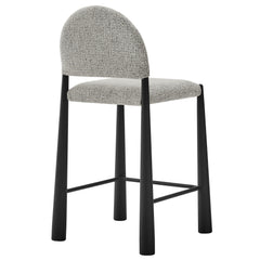 Hayley Upholstered Fabric Counter Stools Set of 2 by Modway - Black Camel