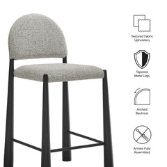 Hayley Upholstered Fabric Counter Stools Set of 2 by Modway - Black Camel