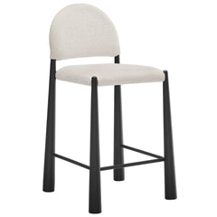 Hayley Upholstered Fabric Counter Stools Set of 2 by Modway - Black Cream