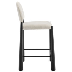 Hayley Upholstered Fabric Counter Stools Set of 2 by Modway - Black Cream