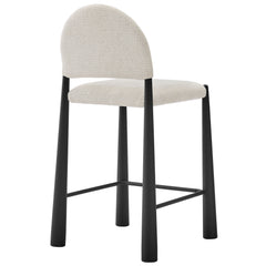 Hayley Upholstered Fabric Counter Stools Set of 2 by Modway - Black Cream