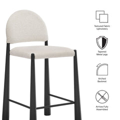 Hayley Upholstered Fabric Counter Stools Set of 2 by Modway - Black Cream