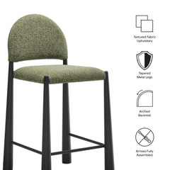 Hayley Upholstered Fabric Counter Stools Set of 2 by Modway - Black Leaf