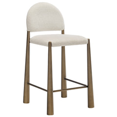 Hayley Upholstered Fabric Counter Stools Set of 2 by Modway - Brass Cream