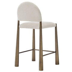 Hayley Upholstered Fabric Counter Stools Set of 2 by Modway - Brass Cream