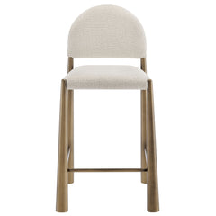 Hayley Upholstered Fabric Counter Stools Set of 2 by Modway - Brass Cream