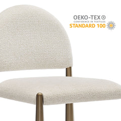 Hayley Upholstered Fabric Counter Stools Set of 2 by Modway - Brass Cream