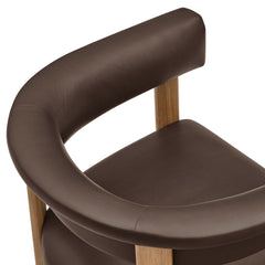 Imogen Premium Vegan Leather Barrel Dining Chairs Set of 2 by Modway - Espresso Dark Brown