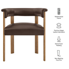 Imogen Premium Vegan Leather Barrel Dining Chairs Set of 2 by Modway - Espresso Dark Brown