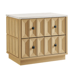 Mabry 23 Inch Geometric Faceted Two Drawer Nightstand by Modway - Oak