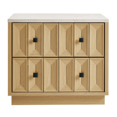 Mabry 23 Inch Geometric Faceted Two Drawer Nightstand by Modway - Oak