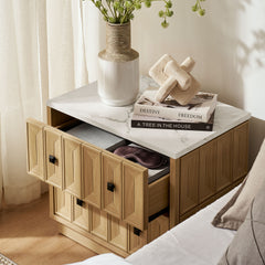 Mabry 23 Inch Geometric Faceted Two Drawer Nightstand by Modway - Oak