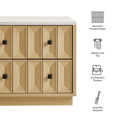 Mabry 23 Inch Geometric Faceted Two Drawer Nightstand by Modway - Oak