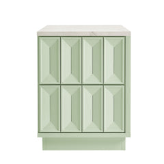 Mabry 23 Inch Geometric Faceted Two Drawer Nightstand by Modway - Sage