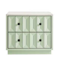 Mabry 23 Inch Geometric Faceted Two Drawer Nightstand by Modway - Sage