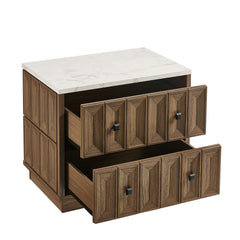 Mabry 23 Inch Geometric Faceted Two Drawer Nightstand by Modway - Walnut