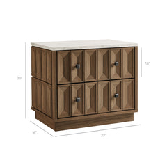 Mabry 23 Inch Geometric Faceted Two Drawer Nightstand by Modway - Walnut