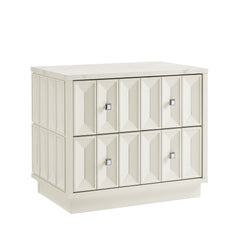 Mabry 23 Inch Geometric Faceted Two Drawer Nightstand by Modway - White