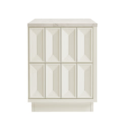 Mabry 23 Inch Geometric Faceted Two Drawer Nightstand by Modway - White