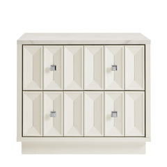 Mabry 23 Inch Geometric Faceted Two Drawer Nightstand by Modway - White
