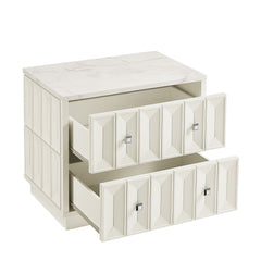 Mabry 23 Inch Geometric Faceted Two Drawer Nightstand by Modway - White