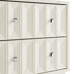 Mabry 23 Inch Geometric Faceted Two Drawer Nightstand by Modway - White