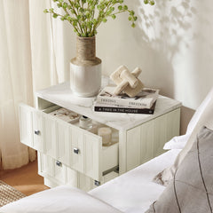 Mabry 23 Inch Geometric Faceted Two Drawer Nightstand by Modway - White