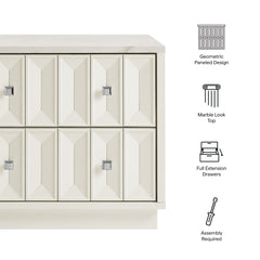 Mabry 23 Inch Geometric Faceted Two Drawer Nightstand by Modway - White