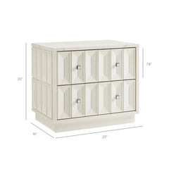 Mabry 23 Inch Geometric Faceted Two Drawer Nightstand by Modway - White