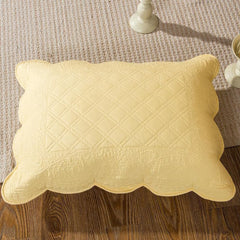 Tache Buttercup Puffs Yellow Diamond Matelasse Scalloped Quilt Set (YELLEMDES)