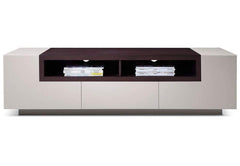 TV002 White Gloss with Dark Oak TV Stand