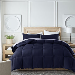 Kasentex Reversible All-Season Comforter Twin/Queen/King - Cozy Down Alternative Bedding