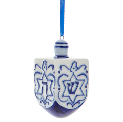 Porcelain Hanukkah Ornament - Dreidel